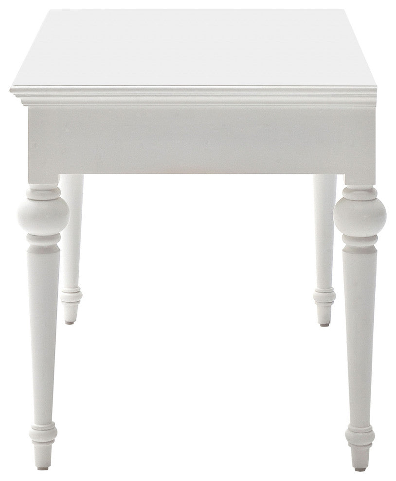 Antiqued White Provencial Writing or Computer Desk With Hutch