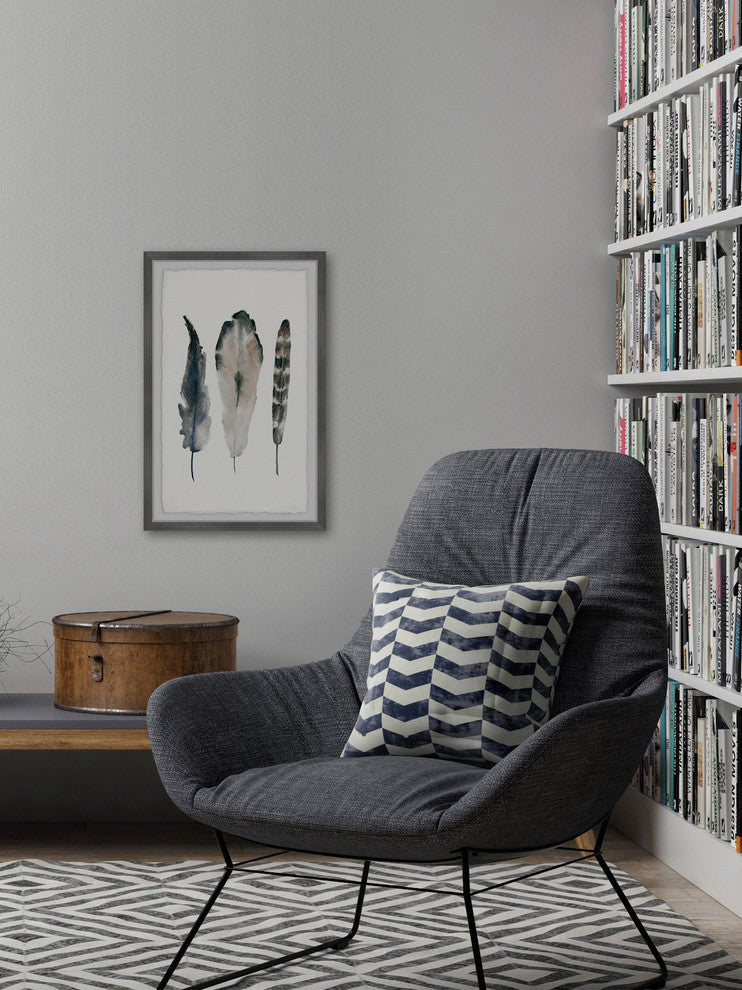 "Textured Feathers" Framed Painting Print, 20"x30"