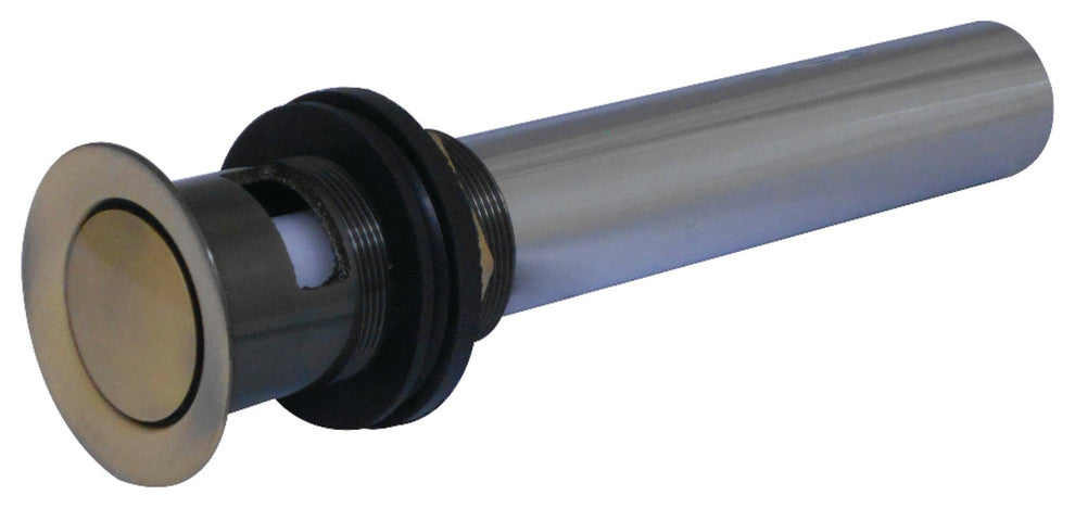 Kingston Brass Brass Push Pop-Up Drain With Overflow, Antique Brass