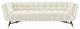 Adept Upholstered Velvet Sofa, Ivory