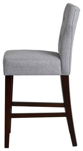 Madison Park Avila Tufted Bar Back Stools Counter Height Stool, Gray