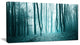 Turquoise Colored Magic Forest, Modern Forest Canvas Art, 32"x16"