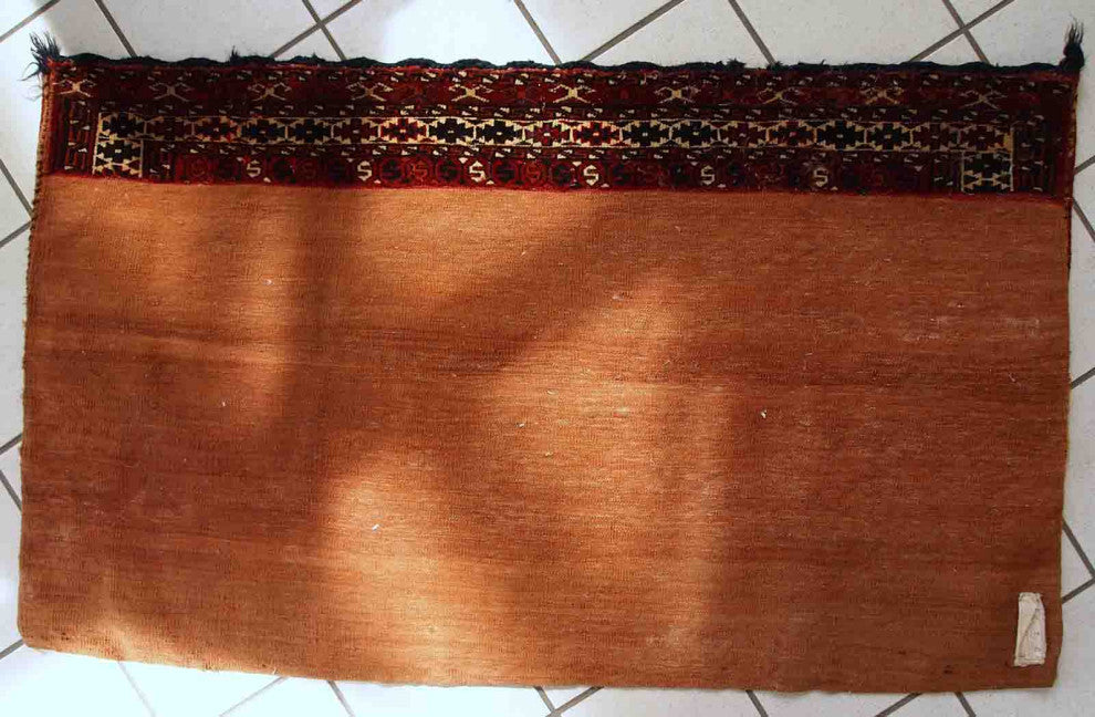 Handmade Antique Turkmen Yomud torba bag 2.2'x3.8', 70cmx118cm 1900s
