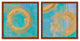 "Golden Circles Set Of Two Pictures" By Melissa Averinos, Framed Wall Art