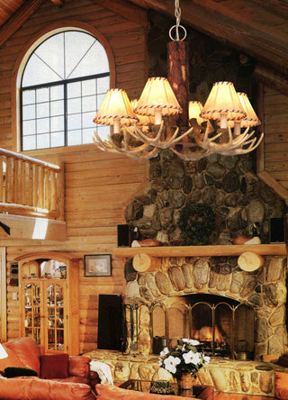 Vaxcel Lighting CH33006 Lodge 6 Light Chandelier - Noachian Stone