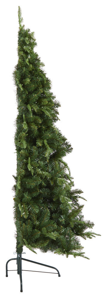 6' Grand Teton Spruce Flat Back Faux Xmas Tree W/ Lights & Bendable Branches