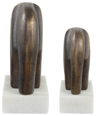 Uttermost 18195 Timeless Tusk 9-1/16" Tall Polyresin Animals - White / Bronze