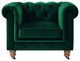 Rustic Manor Maddie Club Chair Button Tufted, Hunter Green