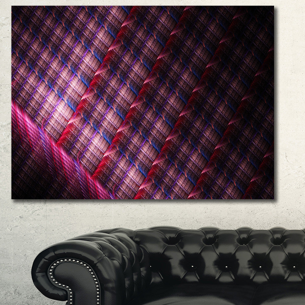 Dark Pink Abstract Metal Grill, Oversized Abstract Canvas Art Print, 60x40