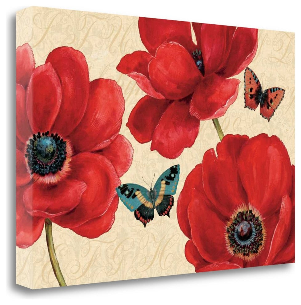 "Petals And Wings On Beige I" By Daphne Brissonnet, Gallery Wrap Canvas