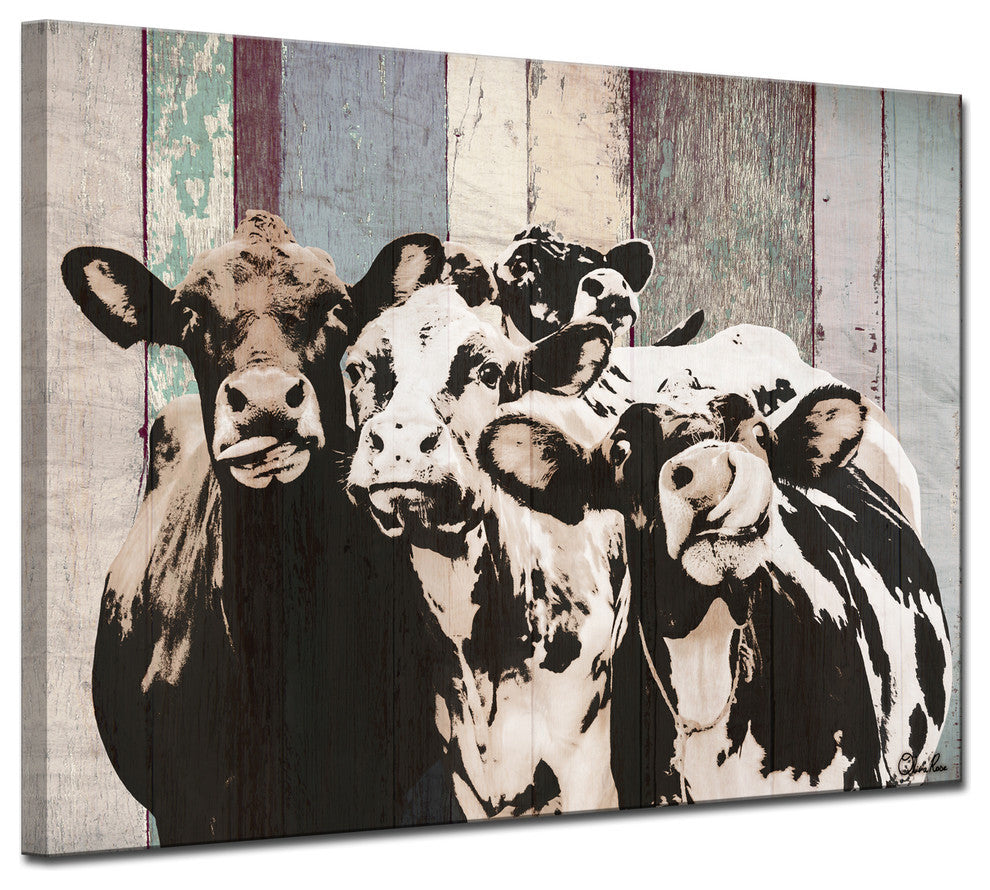 Ready2HangArt Farmhouse 'Cattle' Wrapped Canvas Animal Wall Art, 20"x16"