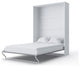 Contempo Vertical Wall Bed, European Twin Size with 2 cabinets, White/Grey