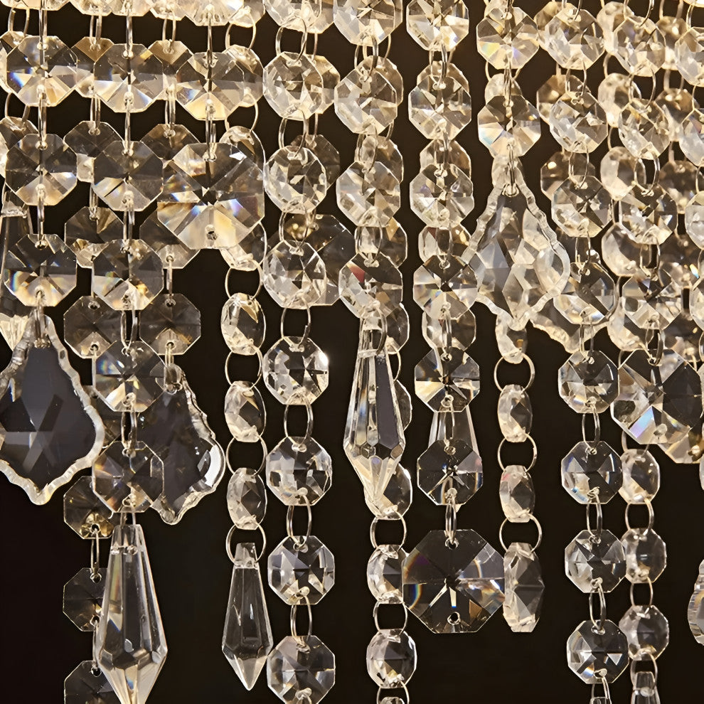 Vado Ligure | Modern Gold Crystal Ceiling Chandelier for Dining Room, 59"