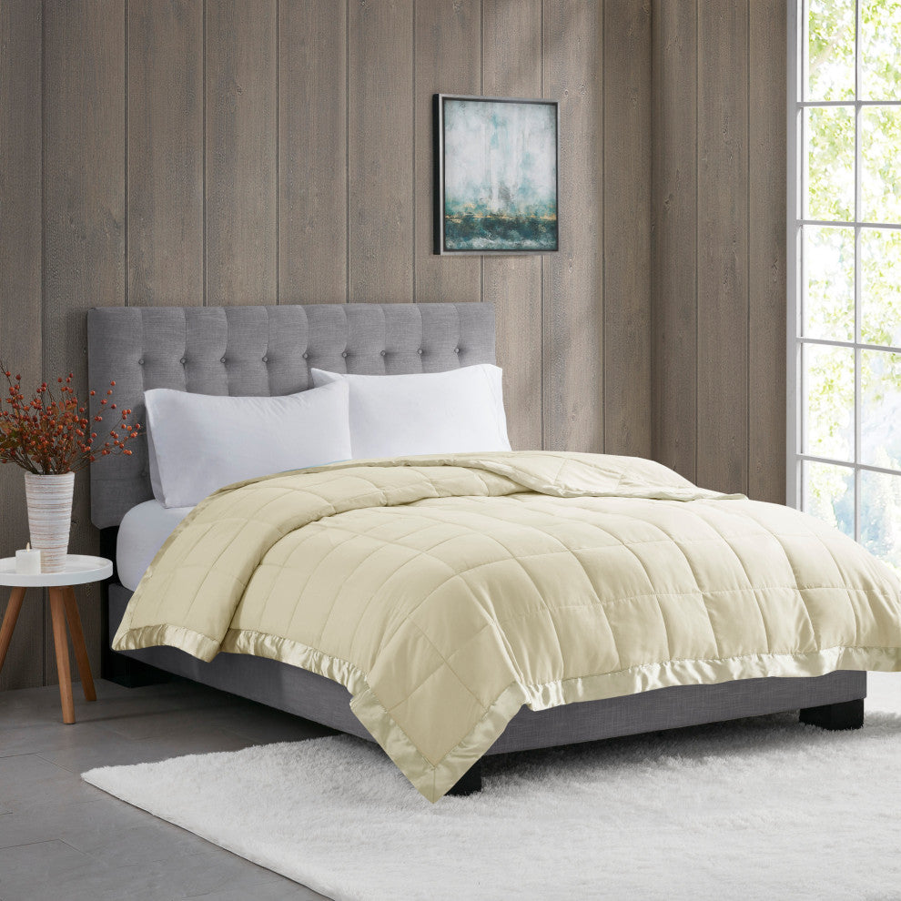 Madison Park Microfiber Blanket, Cream, King