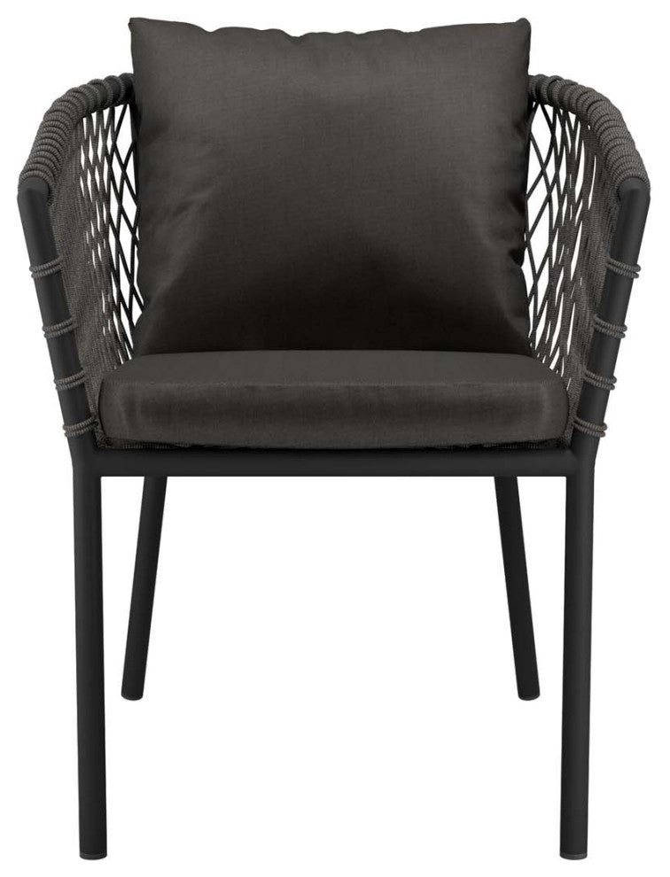 Sailor Outdoor Patio Dining Armchair, Charcoal Charcoal