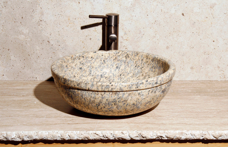 V-VR166L Mojave Gold Honed Vessel Sink