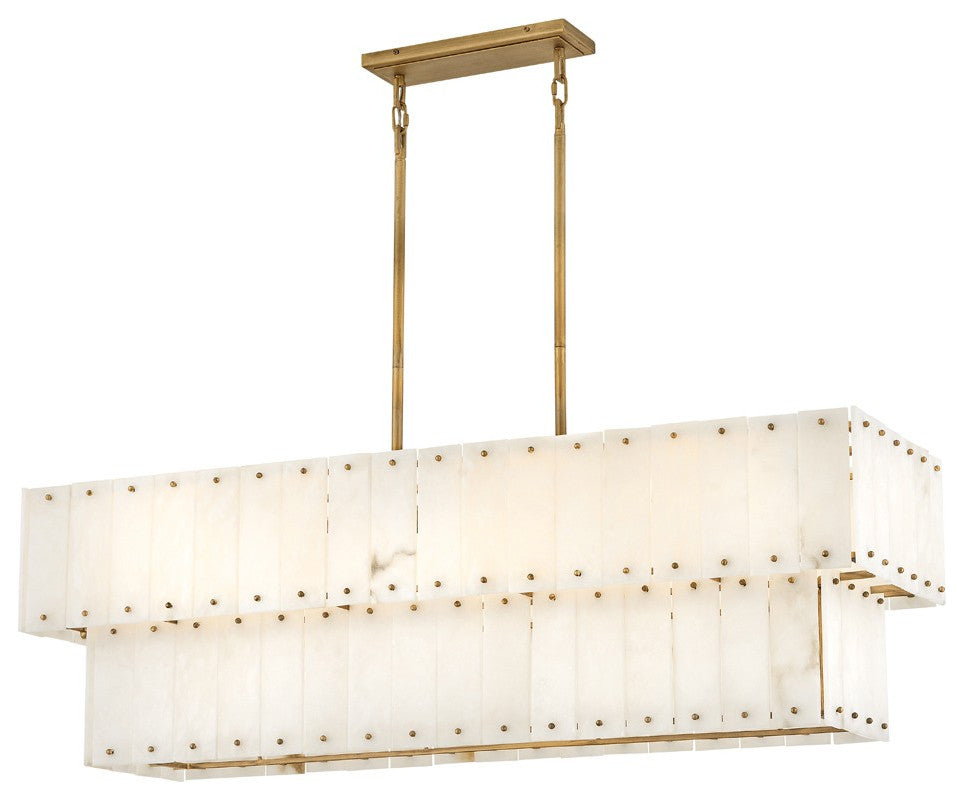 Simone LED Linear Chandelier, Burnished Gold