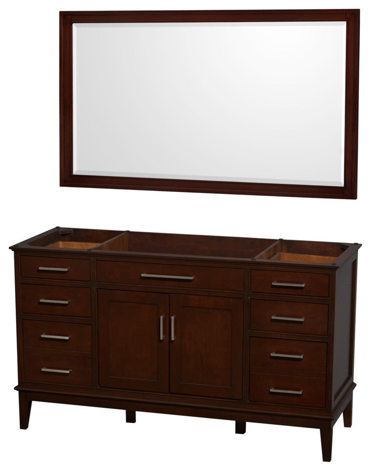 Hatton 60" Dark Chestnut Single Vanity, No Top, No Sink, 56"