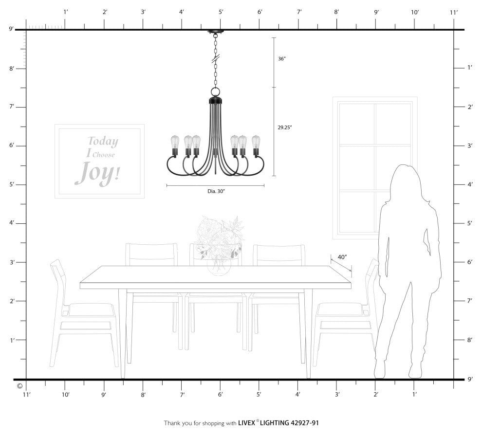 Livex Lighting Bari 7 Light Brushed Nickel Chandelier