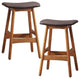 Lexicon Ride Faux Leather Counter Stool in Brown (Set of 2)
