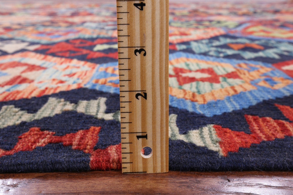 8' 6" X 9' 10" Wool On Wool Flat Weave Kilim Reversible Rug Q9457