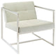 Modern White Hover Upholstered Vinyl Lounge Chair