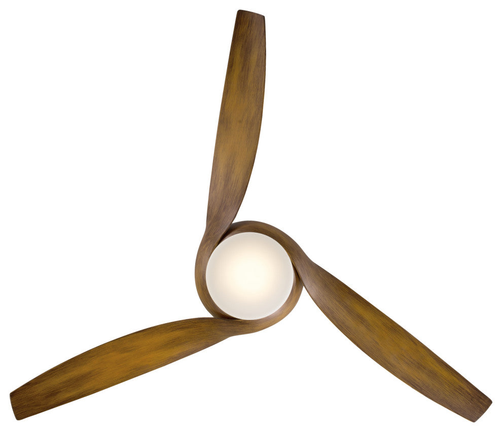 Nirvana 56" Indoor/Outdoor Smart Ceiling Fan, Distressed Koa, 2700K Light Kit