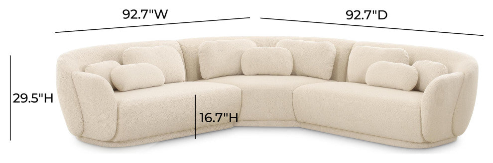 Misty Cream Boucle Modular L-Sectional