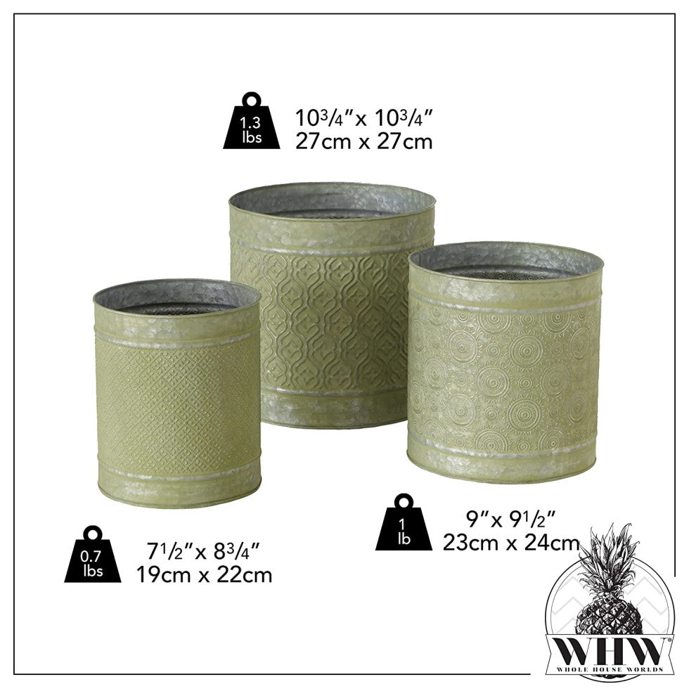 3 Piece Intricate Cache Pot Planter Set