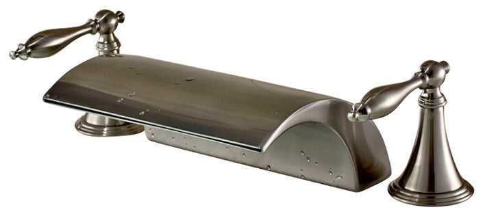 Palermo Deck Mounted Brushed Nickel Double Handled Bathtub Faucet