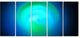 Blue Misty Sphere on Black, Abstract Canvas Art Print, 60"x28", 5 Panels