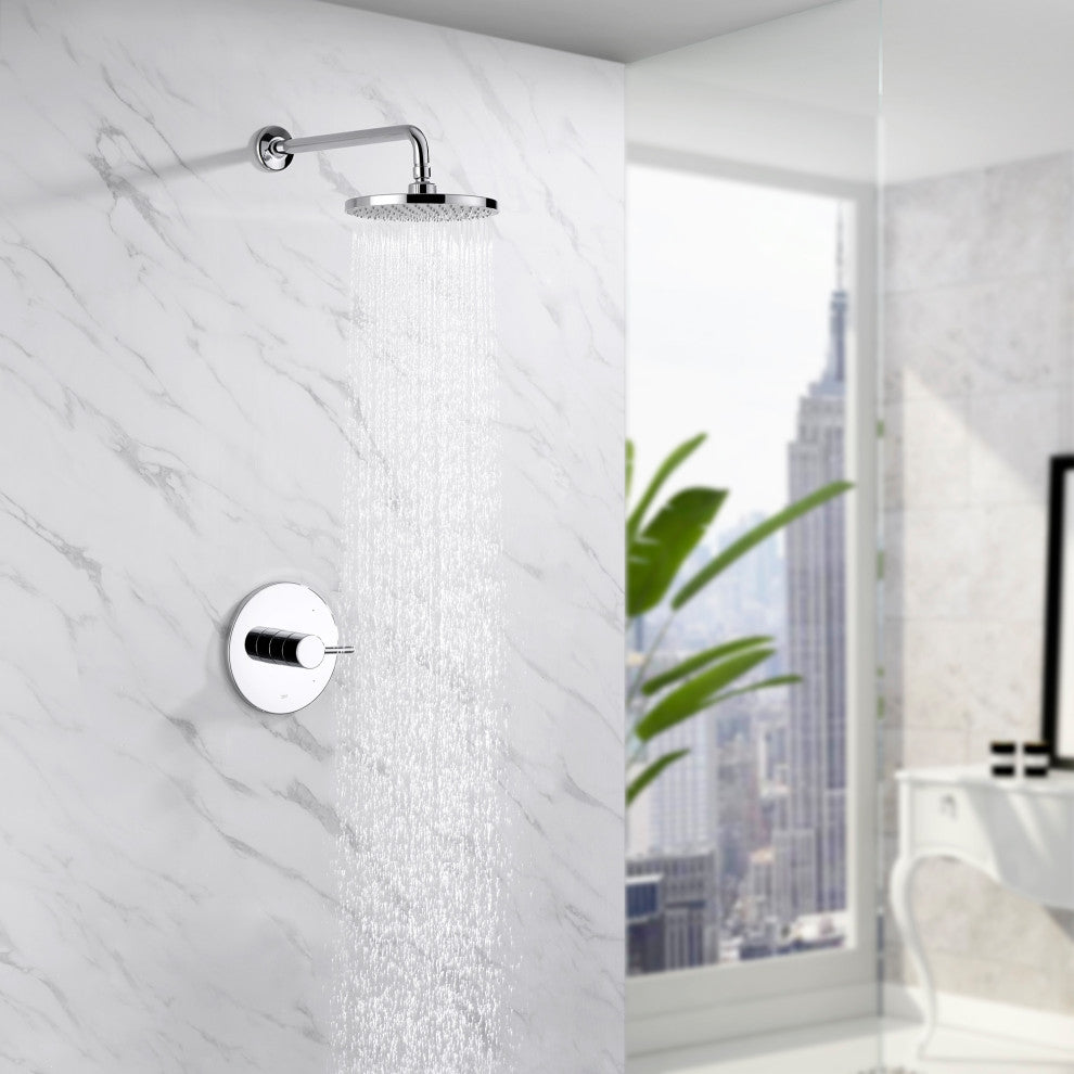 Luxier SS-B01-T Rainfall Shower Faucet Set, Chrome