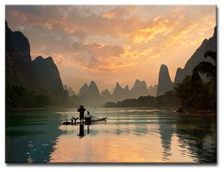 Ready2HangArt 'Golden Li River' Wrapped Canvas Wall Decor, 30"x20"