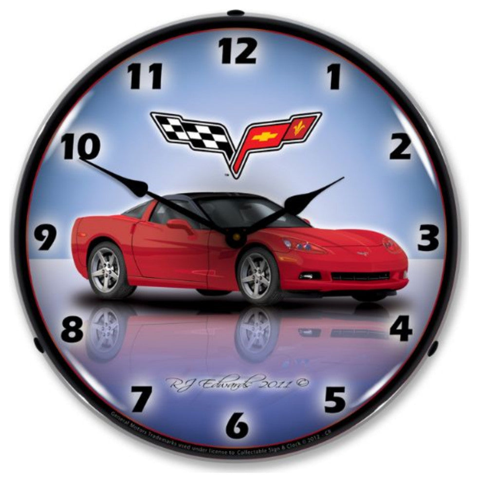 GMRE1112345 C6 Corvette Crystal Red Clock - Thumbnail 2