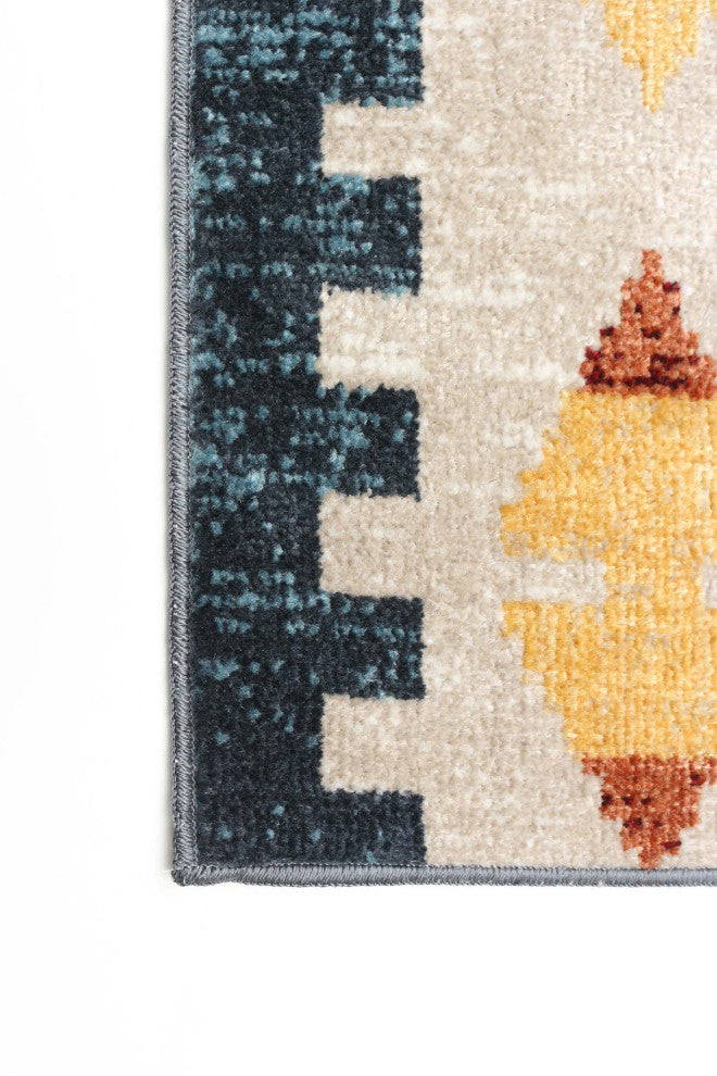 Aqua Mosaic Area Rug, Taupe/Copper, 6'x9'
