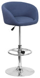 Legacy Contemporary Swivel Barstool in Brushed Stainless Steel and Grey Faux...