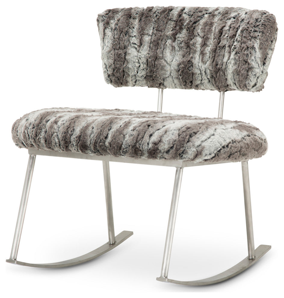 Pebble Beach Rocker Chair, Moondust and Brushed Silver