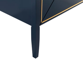 Vetro 48" Vanity With Quartz Counter Top, Gloss White , Navy Blue