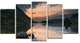 Stunning Sunrise over Lake Panorama, Landscape Canvas Print, 60"x32", 5 Panels