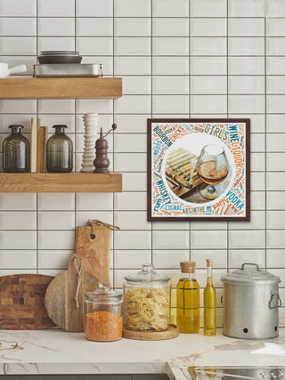 "Cigars and Bourbon" Framed Painting Print, 12"x12"