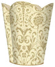 Creme and Gold Damask Wastepaper Basket
