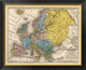 "Map of Europe, 1839" Framed Canvas Giclee by Samuel Augustus Mitchell, 34x27"