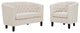 Prospect 2 Piece Upholstered Fabric Loveseat and Armchair Set, Beige