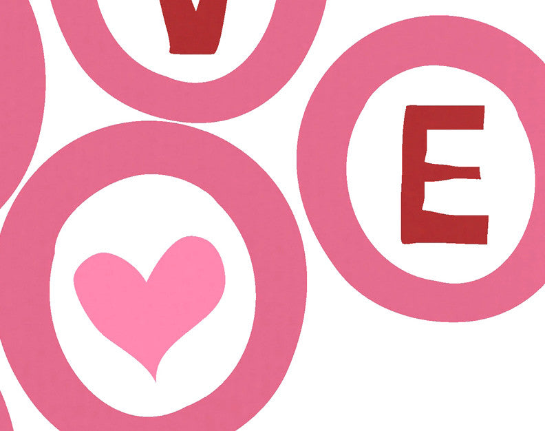 Love In The Round, Holiday Geometric Print Kitchen Towel, Pink