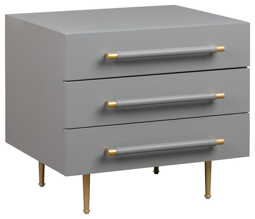 Trident Grey Nightstand - Grey