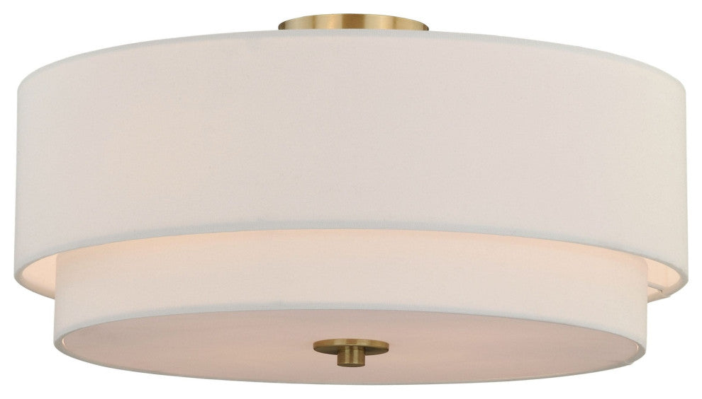 Burnaby 20.5-in Semi Flush Ceiling Light Matte Brass