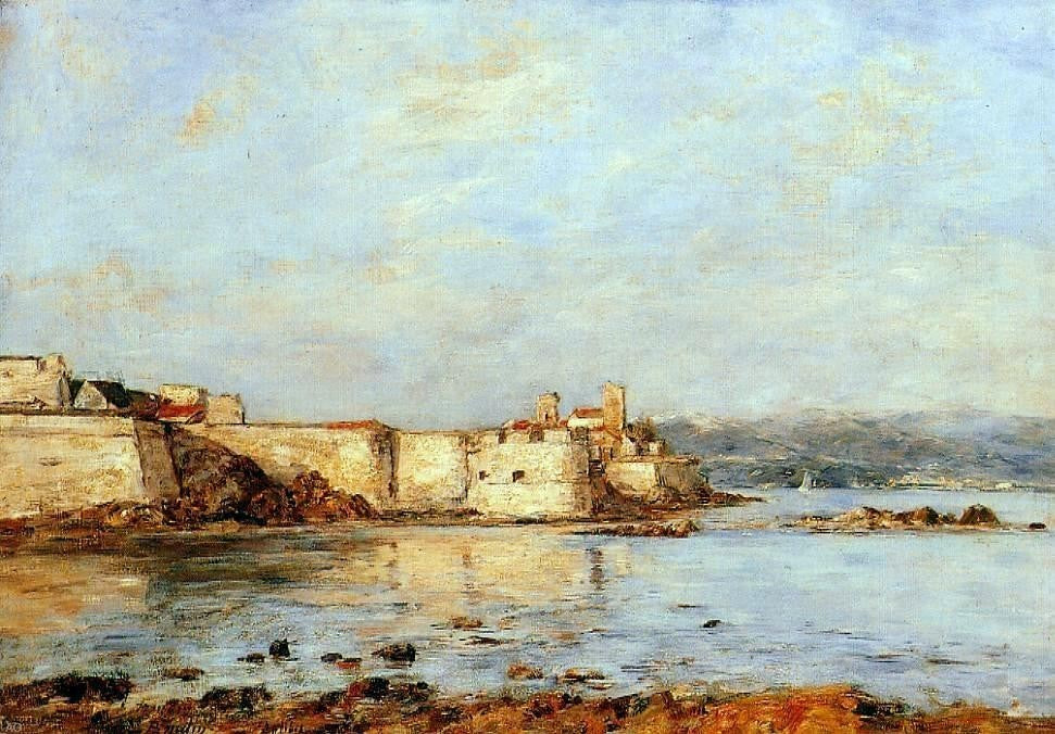 Eugene-Louis Boudin The Harbor of Antibes, 18"x27" Gallery Wrapped Canvas