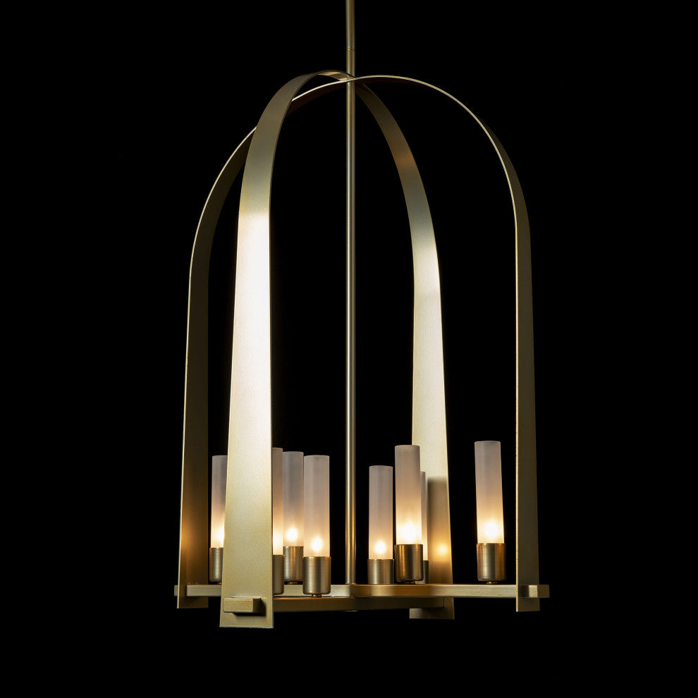 Triomphe 8-Light Pendant Modern Brass Frosted Glass