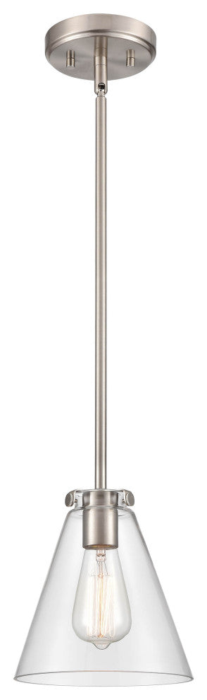1 Light 7.75" Brushed Nickel Mini-Pendant
