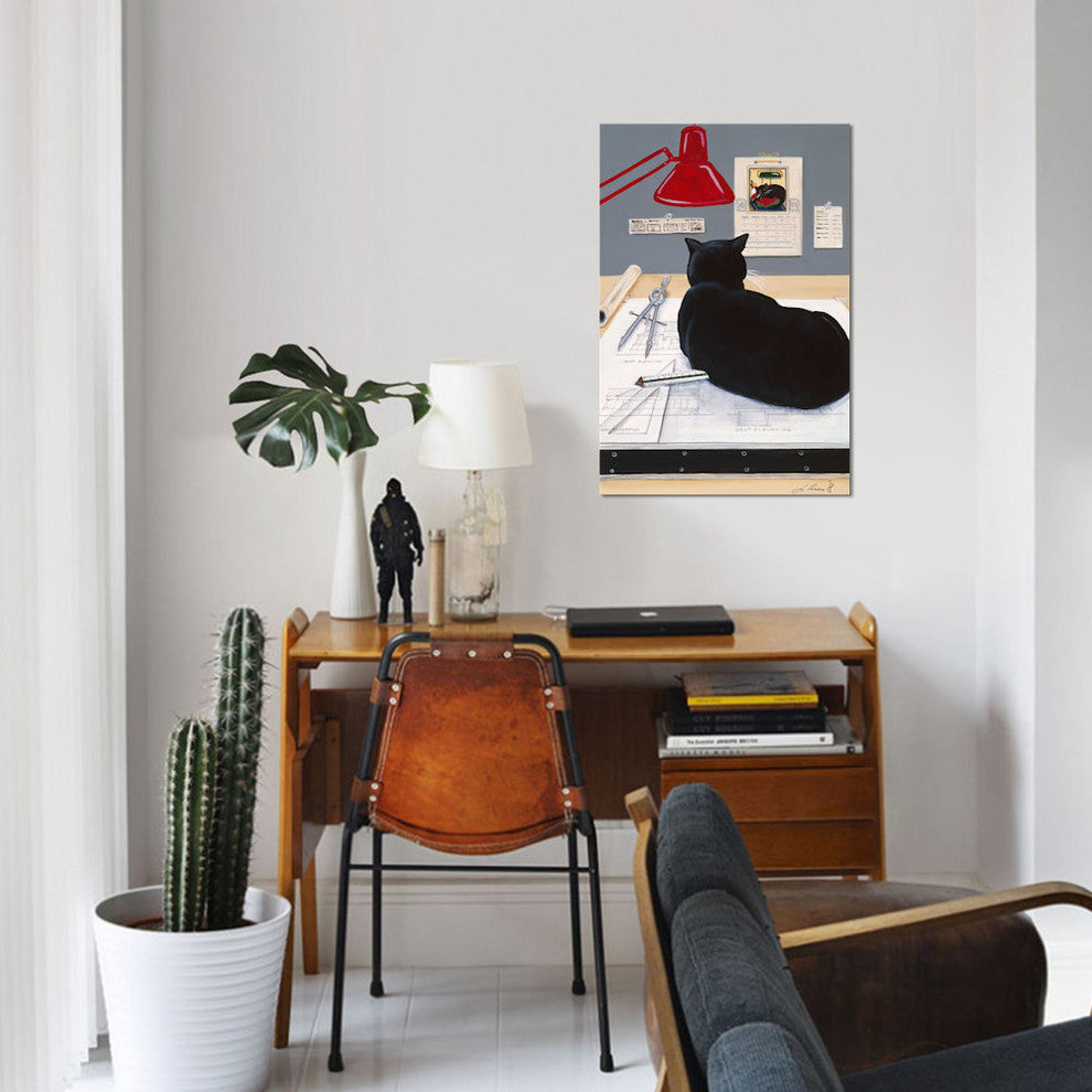 "Harold The Architectural Paperweight" by Jan Panico, Canvas Print, 18"x12"